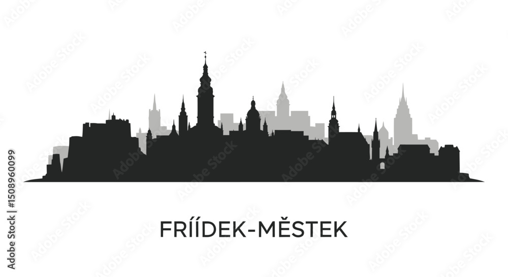 Fototapeta premium FrdekMstek Skyline Silhouette with Czech Republic.
