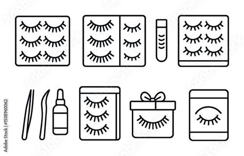 Eyelash extension tools and products for cosmetic beauty professionals