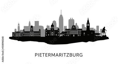 Wallpaper Mural Pietermaritzburg Silhouette Black and White. Torontodigital.ca