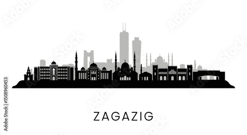 Zagazig Skyline City Silhouette Egypt Landmark.