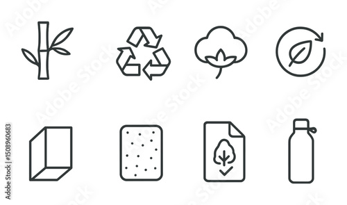 Eco-friendly symbols for sustainability and recycling design projects
