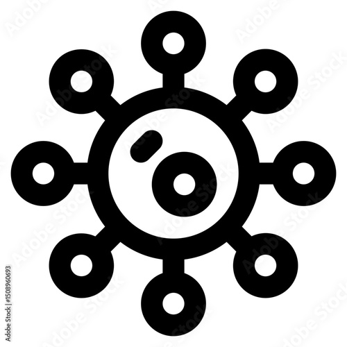 Virus icon with line and simple style