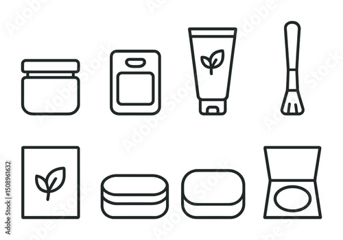 Skincare and beauty product icons for packaging and branding design