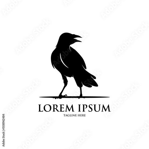 crow raven bird logo design