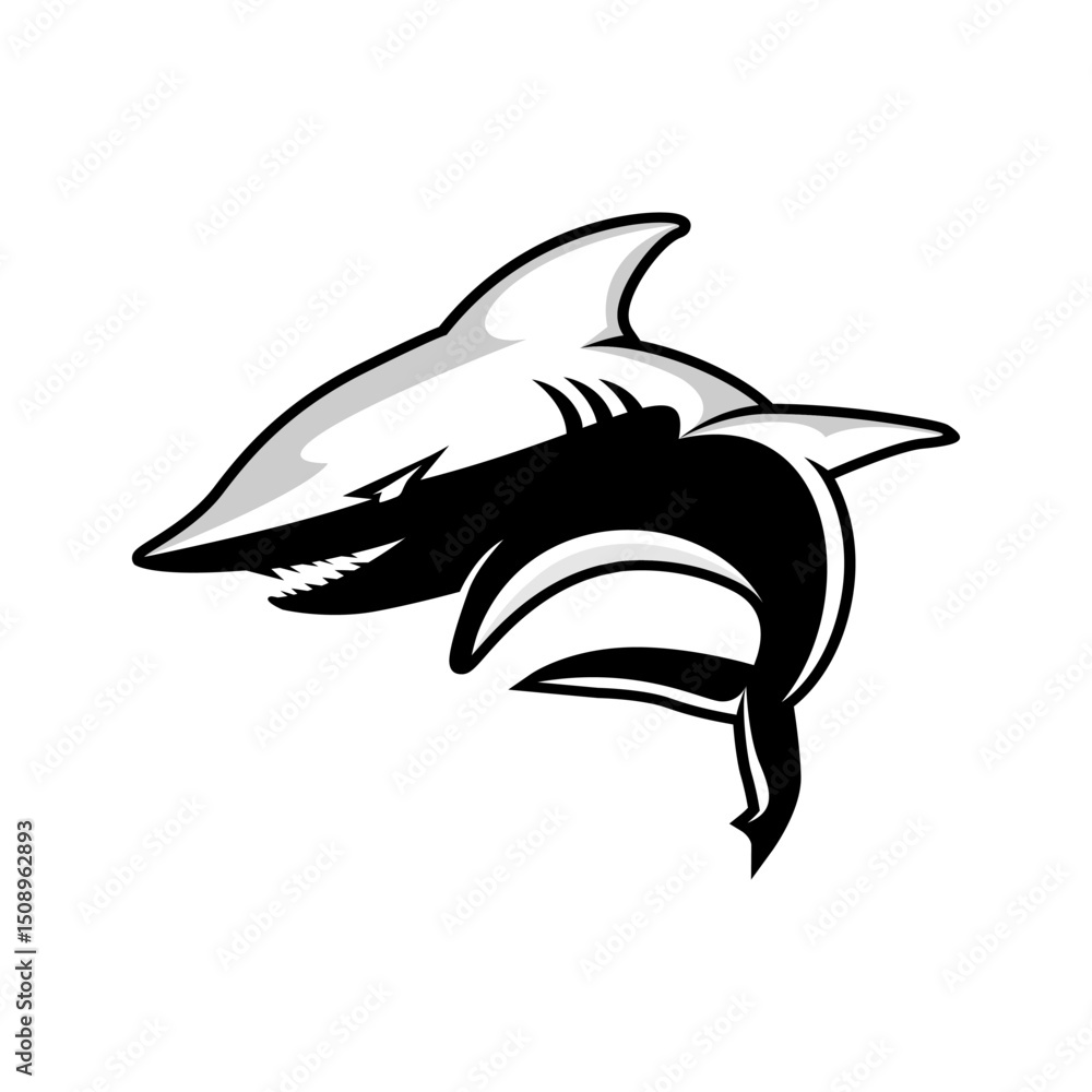 Fototapeta premium shark logo vector design illustration