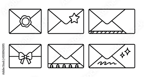 Decorative envelope icons for events and announcements design
