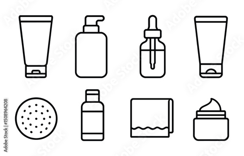 Skincare product lineup for beauty and self-care design