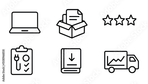 Business and logistics icon set for digital and print design projects