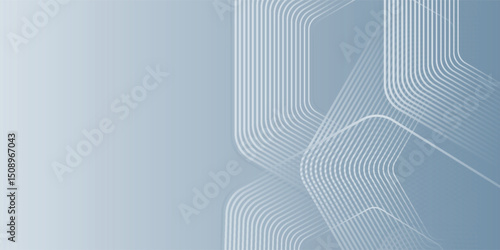 Abstract hexagon lines on gray background. Geometric stripe line art design for poster, brochure, cover, website, banner