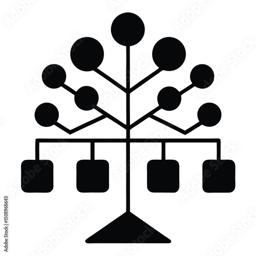 data analyst element isolated decision tree on white background
