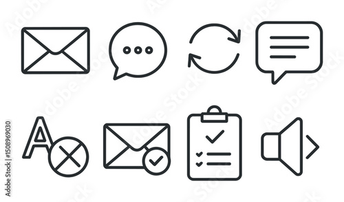 Communication and messaging icons for digital and print design projects