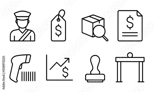 E-commerce and retail icons for pricing and shipping management