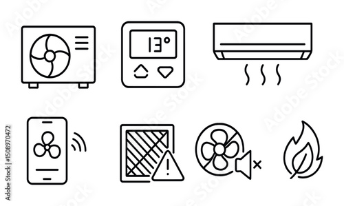 Smart climate control icons for home automation and energy efficiency design