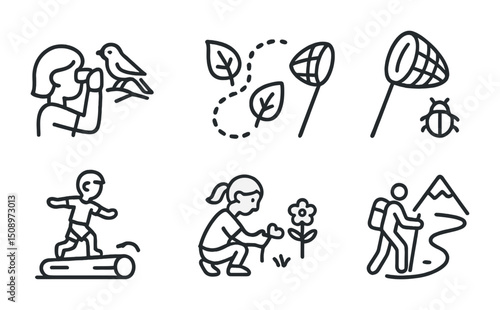 Outdoor adventure activities for kids and families - hiking, bird watching, nature exploration