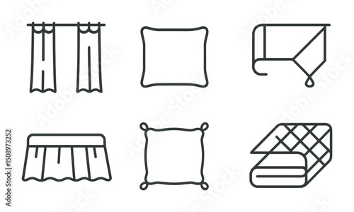 Home textile elements for interior design and decor