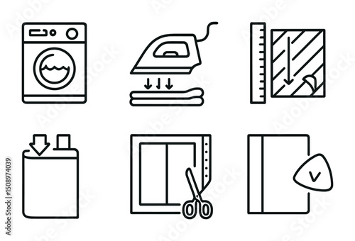Household appliance and diy tools icons for home organization and maintenance