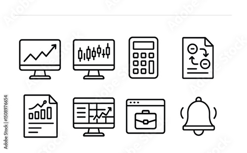 Business analysis tools and icons for financial planning and productivity