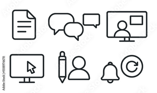 Essential user interface icons for digital communication and notification design