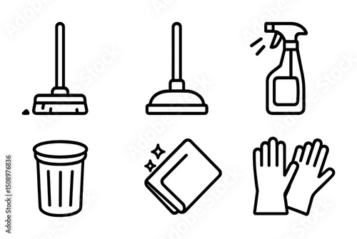 Cleaning tools and supplies for home maintenance and hygiene