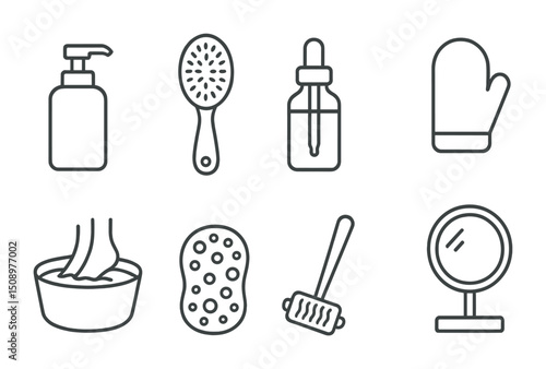 Beauty and personal care icons for spa and wellness design