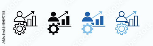 Personal Icon Sheet Multiple Style Collection Isolated Vector