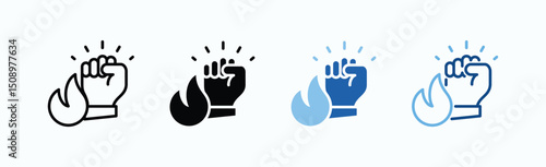 Courage Icon Sheet Multiple Style Collection Isolated Vector