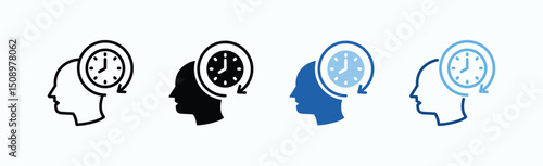 Patience Icon Sheet Multiple Style Collection Isolated Vector