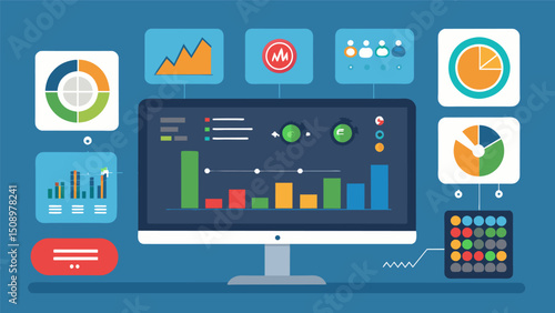 A dashboard displaying realtime insights on the performance of each individual component within a smart grid allowing for quick detection and resolution of any issues.. Vector illustration