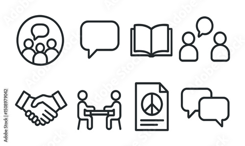 Communication and collaboration icons for interactive design