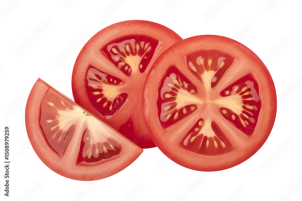 tomato slices isolated on white background tomato slices isolated on white background