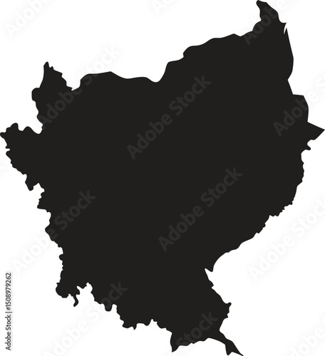 Cambodia black map silhouette vector style with white background
