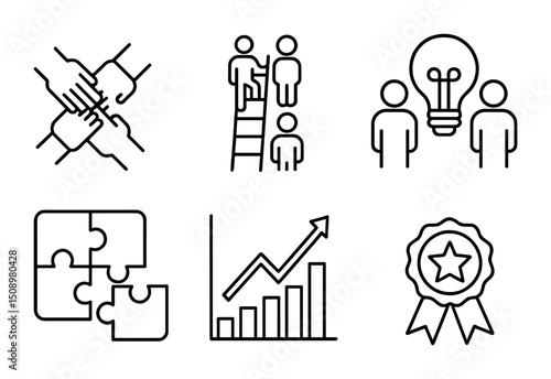 Concepts of teamwork, success, and innovation for business and personal development