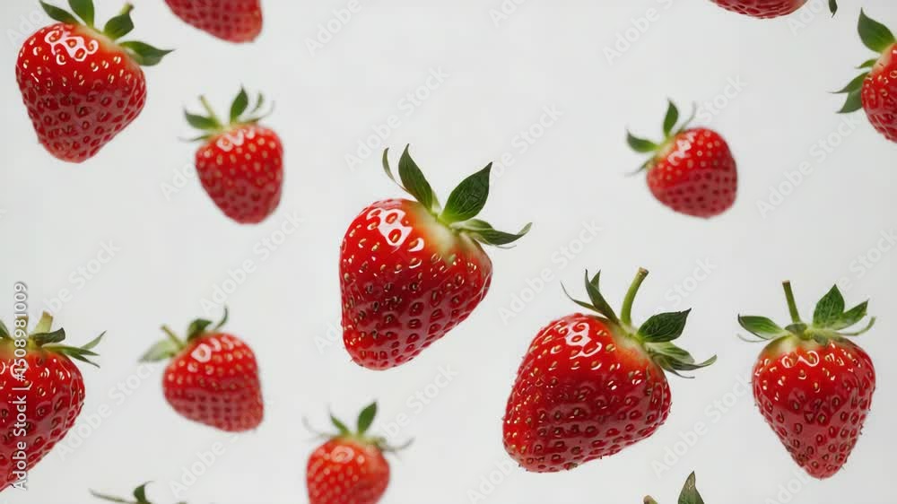 fresh ripe strawberries floating in white background motion food concept realistic fruit fresh ripe strawberries floating in white background motion food concept realistic fruit