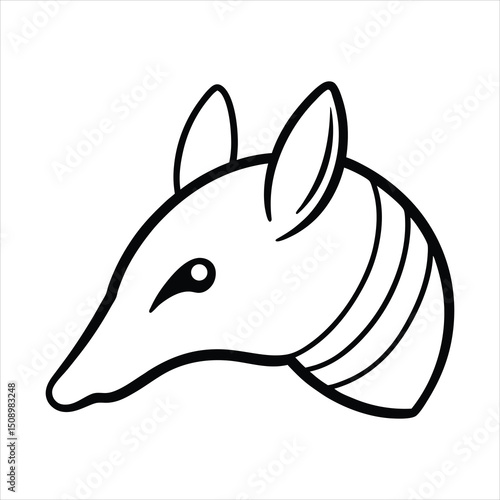 Armadillo Head  Detailed Animal Head Vector Illustration