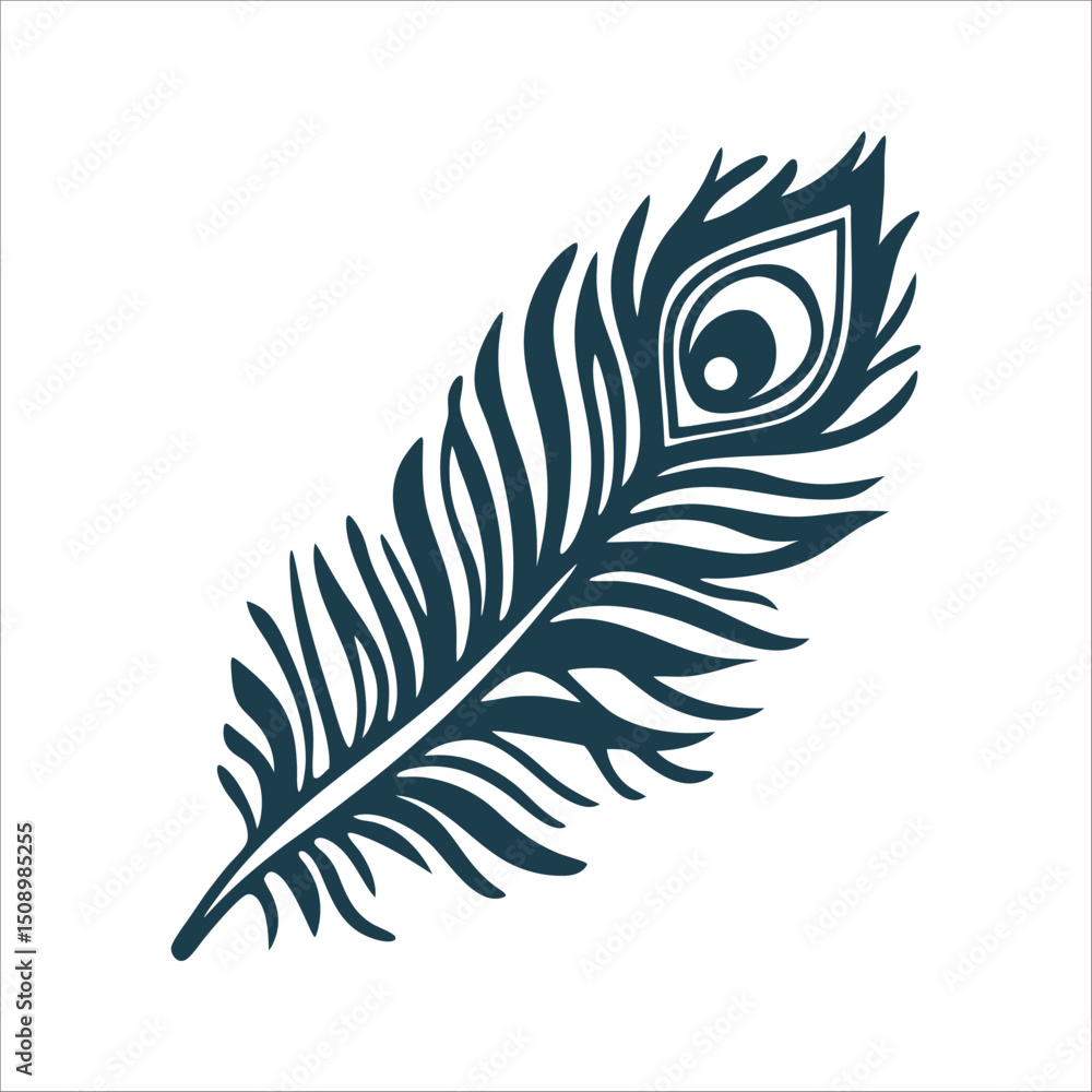 Obraz premium Saraswati Day Peacock Feather Intricate Royal Purple