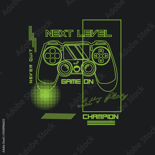 Next Level Game on champion game pad vector graphic design