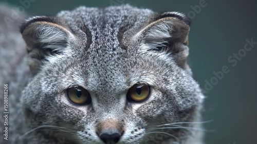 Close-up Portrait of a Grey-coated Geoffroy's Cat