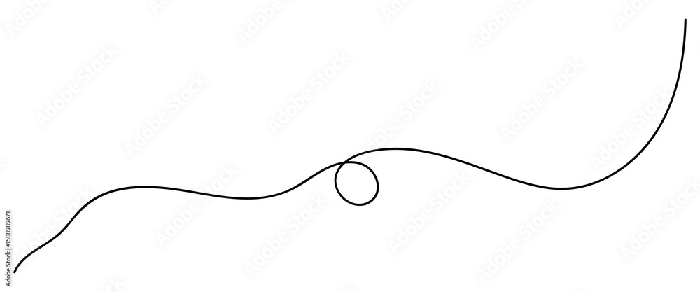 Fototapeta premium Long hand drawn squiggle, loopy line vector icon isolated on transparent background. Vector- EPS 10 