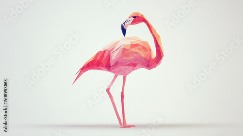  flamingo  plain white background