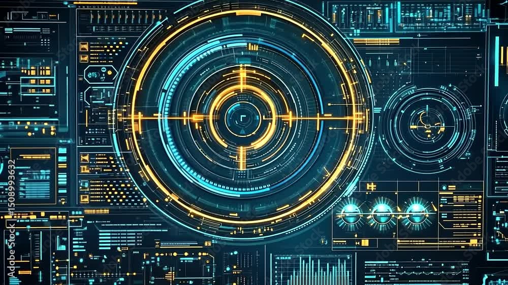 Futuristic Tech Interface: Cyberpunk Digital Dashboard Futuristic Tech Interface: Cyberpunk Digital Dashboard
