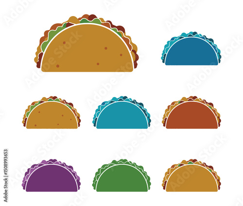 Delicious Taco Illustrations Colorful Vector Graphics for Food Blogs, Restaurants, and Menus