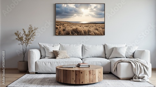  Modern Living Room with Nature Wall Art