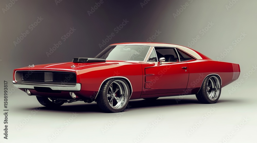 Naklejka premium A retro muscle car 