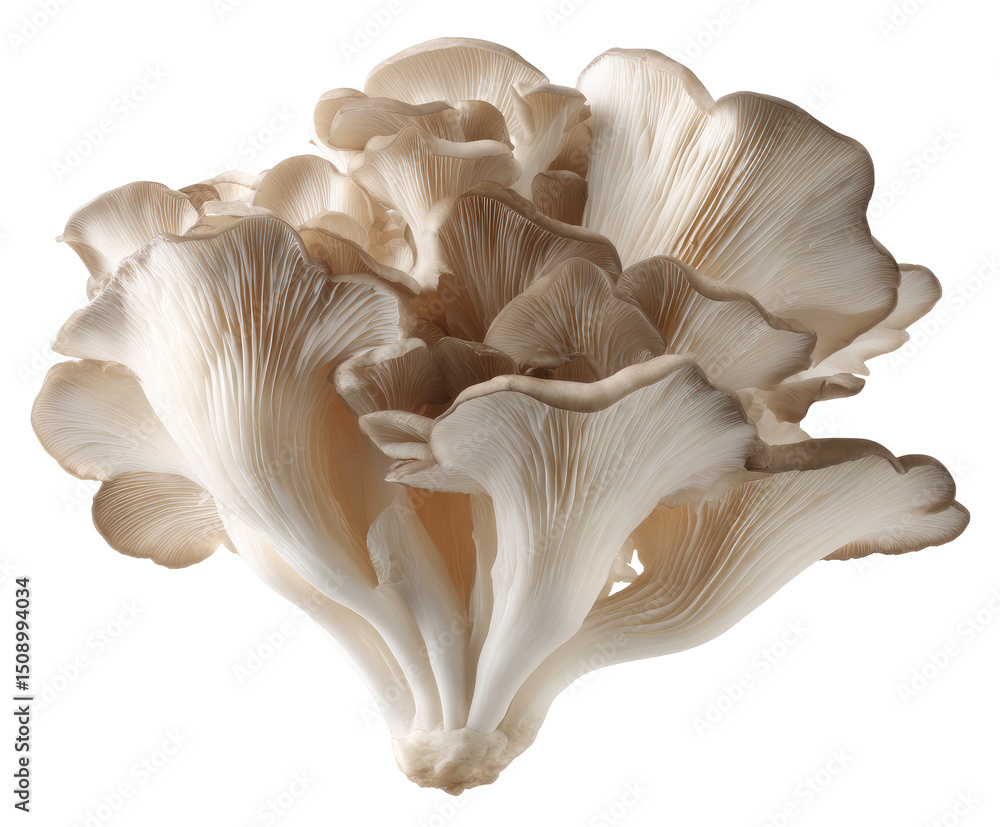 Fresh Oyster Mushrooms Close Up Isolated on Transparent Background for Design Projects Fresh Oyster Mushrooms Close Up Isolated on Transparent Background for Design Projects