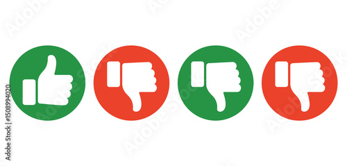 Thumbs Up Thumbs Down Icons Green Red Feedback Buttons