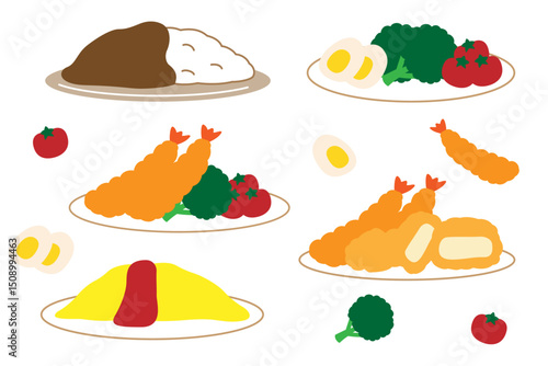 かわいい料理のイラストセット