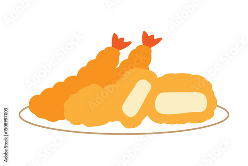 エビフライとトンカツの揚げ物セット