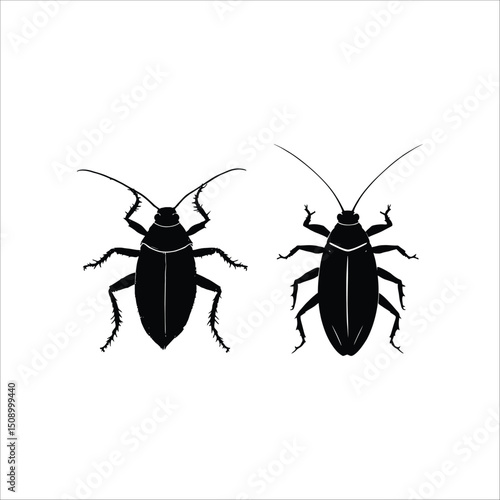 Cockroach illustration vector graphic design pest control silhouette insect bug infestation drawing outline