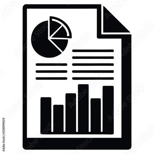 Data Analyst element isolated statistical report on white background