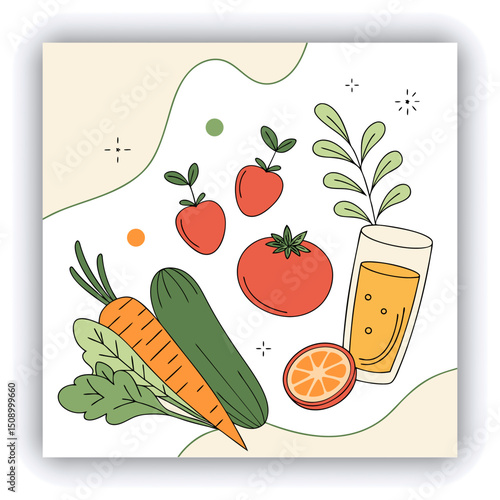 Young Asian woman coming home from grocery shopping, taking out fresh fruits and vegetables from a reusable shopping bag on the kitchen counter. She is taking photos of the fresh produces with smartph